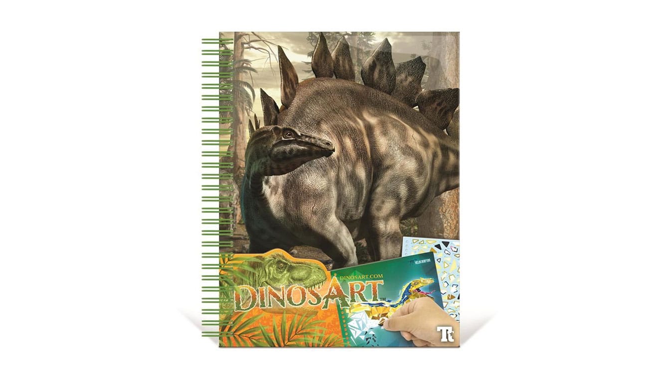 Sticker book Sticker by numbers with dinosaur motif